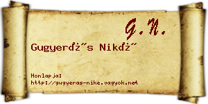 Gugyerás Niké névjegykártya